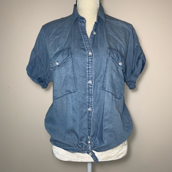 Thread & Supply Tops - Thread + Supply Size M Chambray Blue Shirt